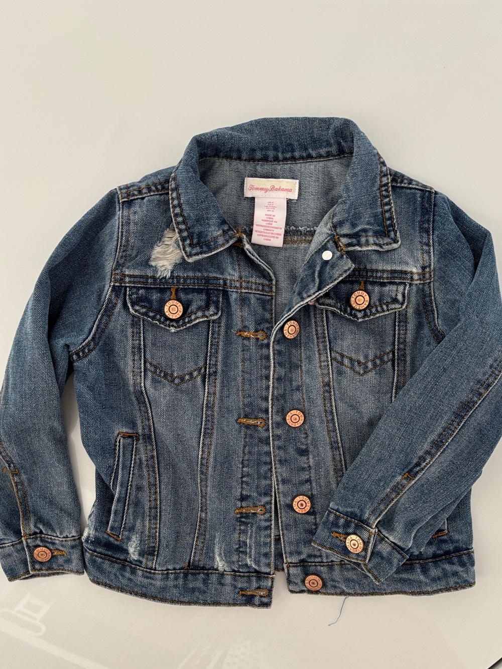 Tommy Bahama Girls Denim Jacket in size 6 Blue Wash